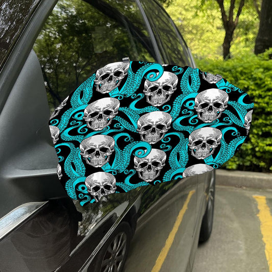 Octopus Tentacles Skull Pattern Print Car Side Mirror Covers