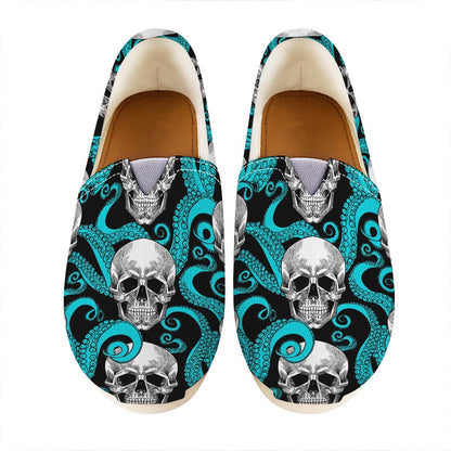 Octopus Tentacles Skull Pattern Print Casual Shoes