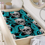 Octopus Tentacles Skull Pattern Print Changing Pad Cover
