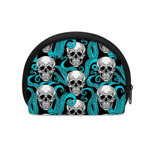 Octopus Tentacles Skull Pattern Print Coin Purse
