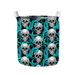 Octopus Tentacles Skull Pattern Print Collapsible Laundry Basket