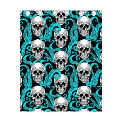 Octopus Tentacles Skull Pattern Print Curtain