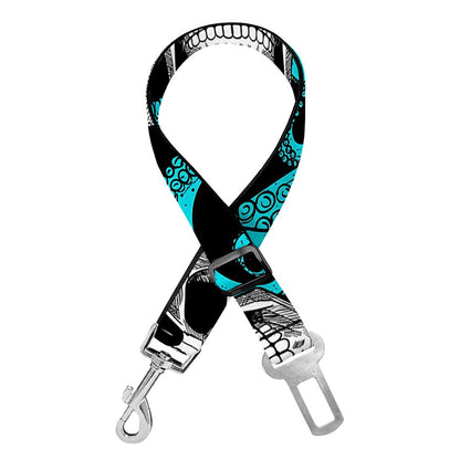 Octopus Tentacles Skull Pattern Print Dog Seat Belt