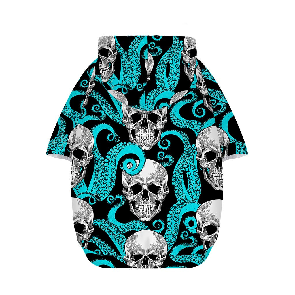Octopus Tentacles Skull Pattern Print Dog Zip Up Hoodie