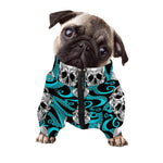 Octopus Tentacles Skull Pattern Print Dog Zip Up Jacket