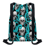 Octopus Tentacles Skull Pattern Print Drawstring Backpack