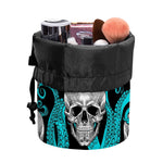 Octopus Tentacles Skull Pattern Print Drawstring Makeup Bag