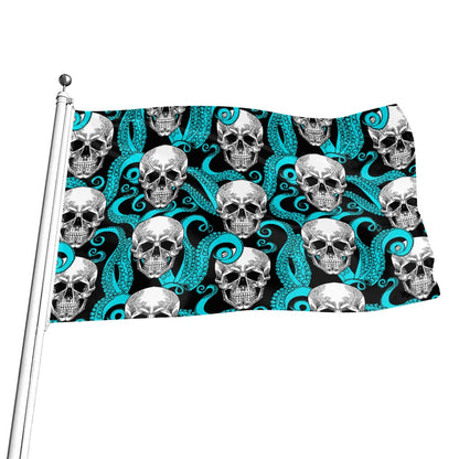Octopus Tentacles Skull Pattern Print Flag