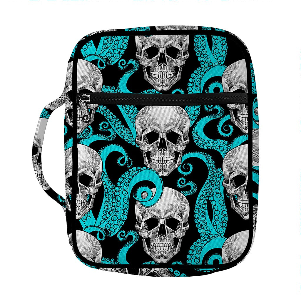 Octopus Tentacles Skull Pattern Print Front Pocket Bible Bag