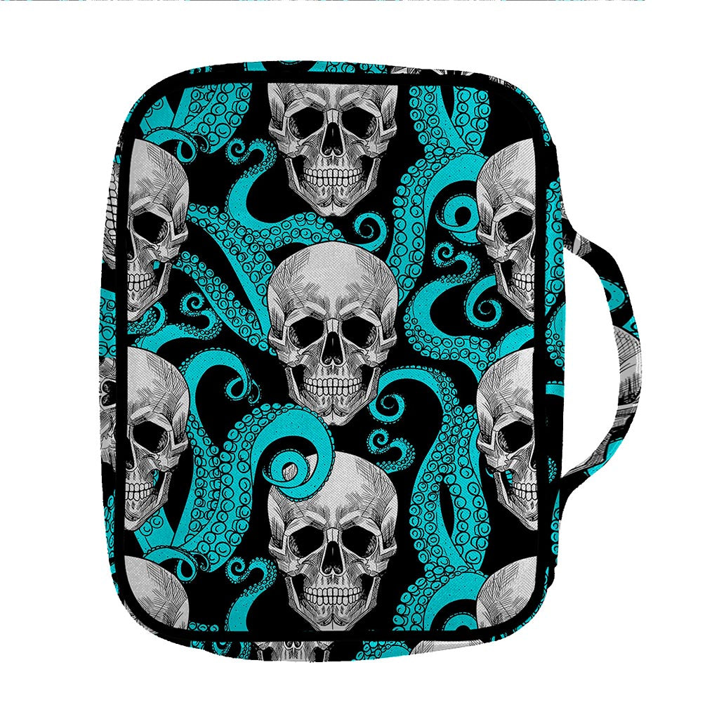 Octopus Tentacles Skull Pattern Print Front Pocket Bible Bag