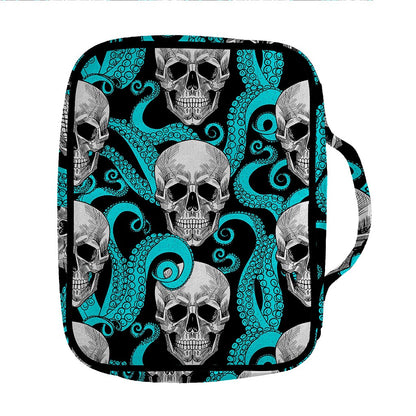 Octopus Tentacles Skull Pattern Print Front Pocket Bible Bag