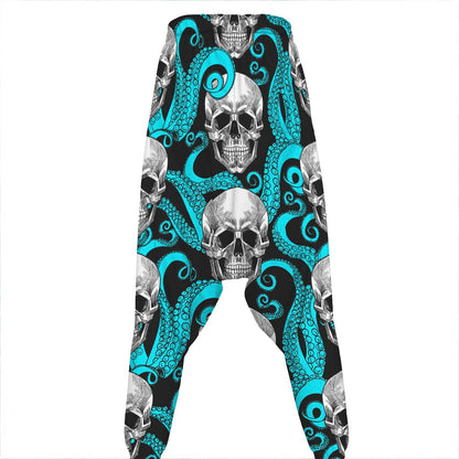 Octopus Tentacles Skull Pattern Print Hammer Pants