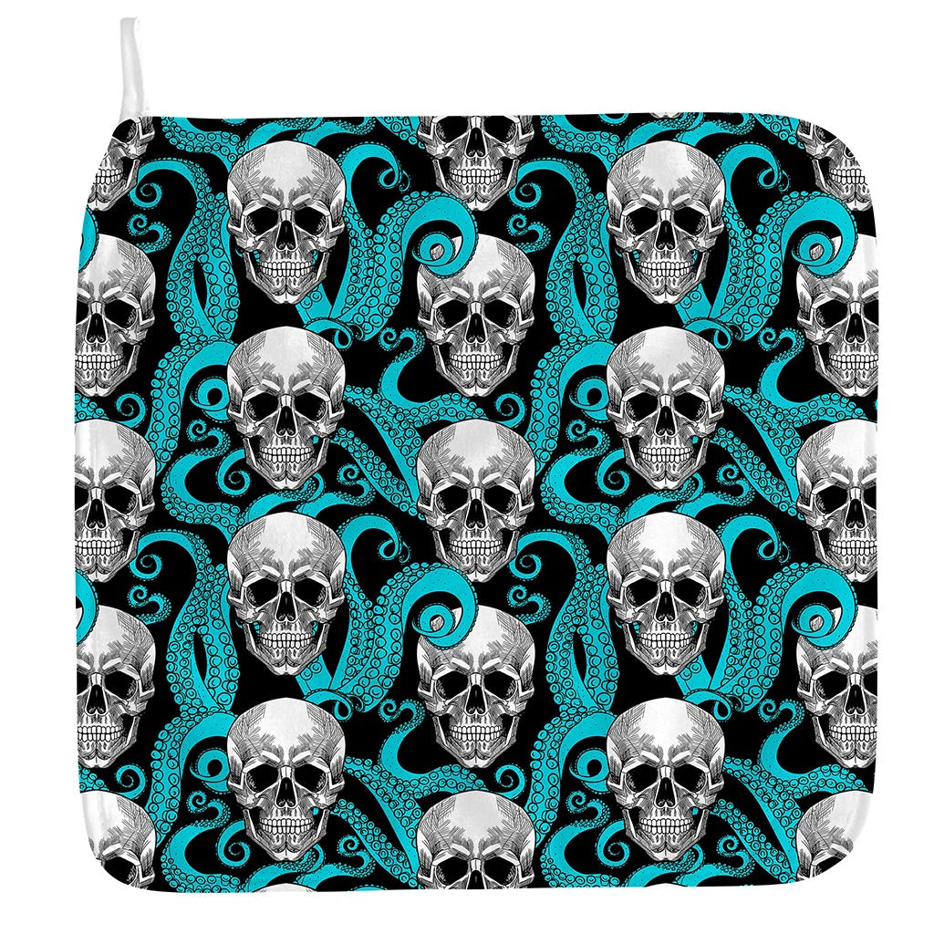 Octopus Tentacles Skull Pattern Print Hand Towel