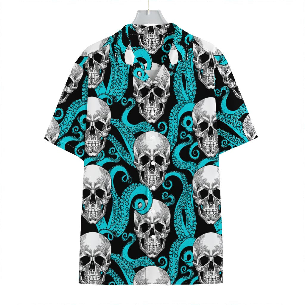 Octopus Tentacles Skull Pattern Print Hawaiian Shirt