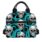 Octopus Tentacles Skull Pattern Print Insulated Lunch Bag