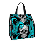 Octopus Tentacles Skull Pattern Print Insulated Lunch Tote