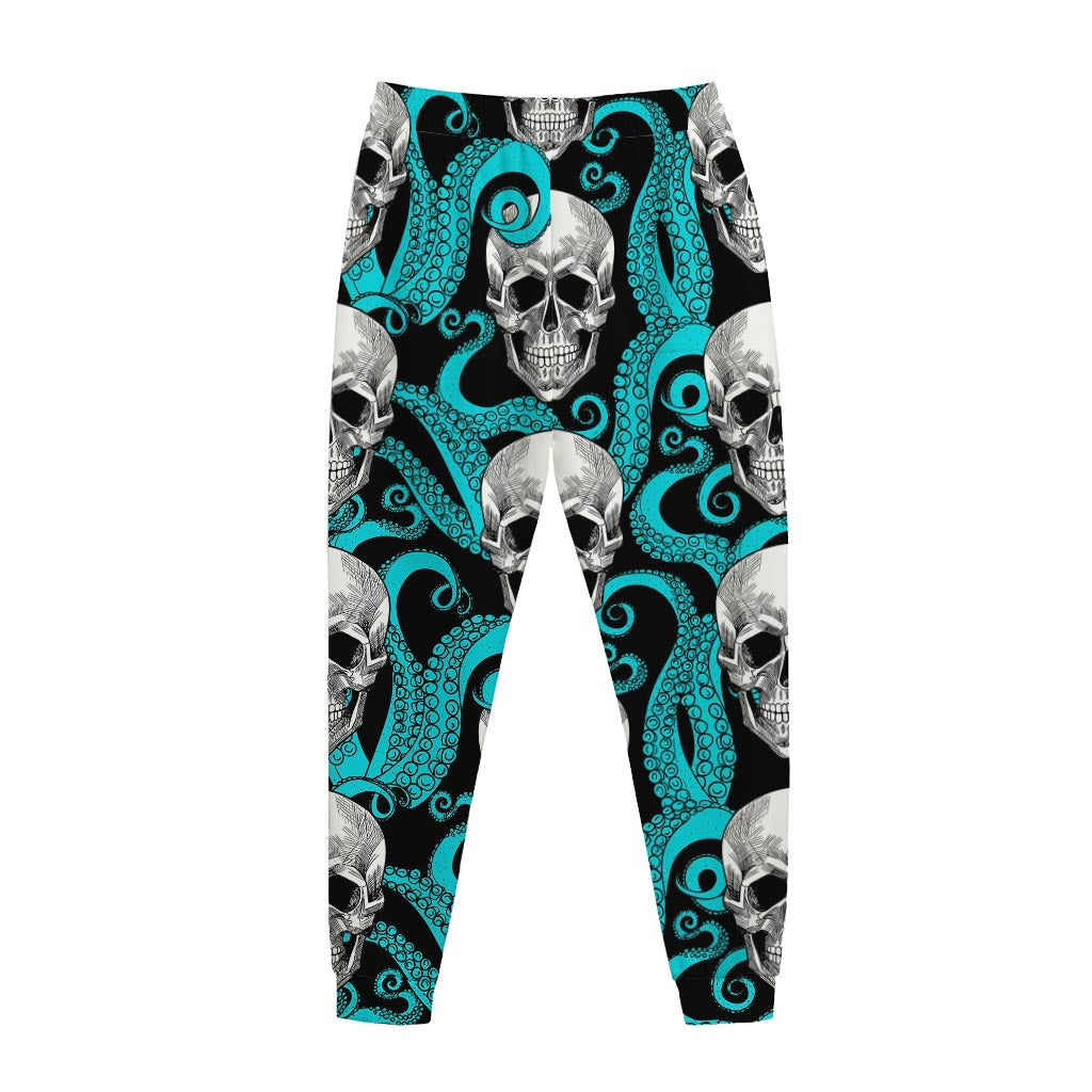 Octopus Tentacles Skull Pattern Print Jogger Pants