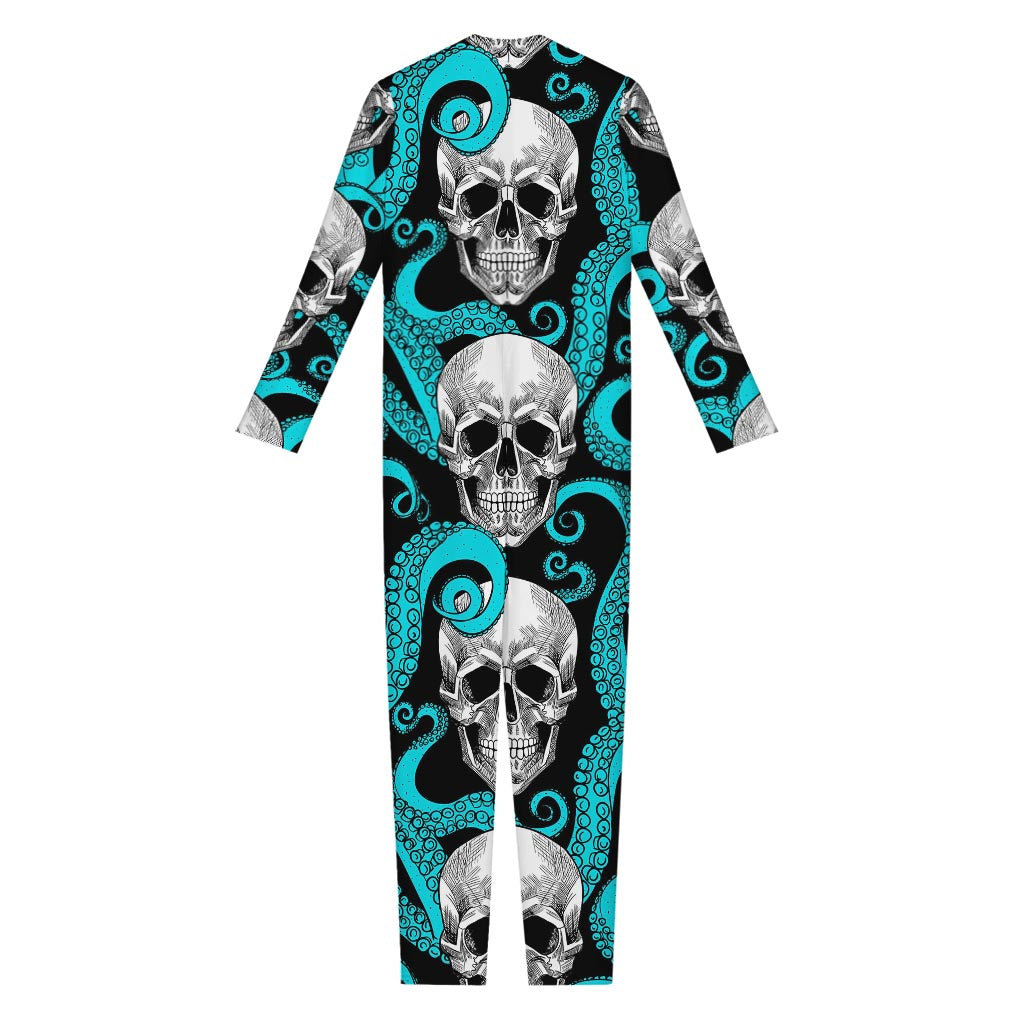 Octopus Tentacles Skull Pattern Print Jumpsuit