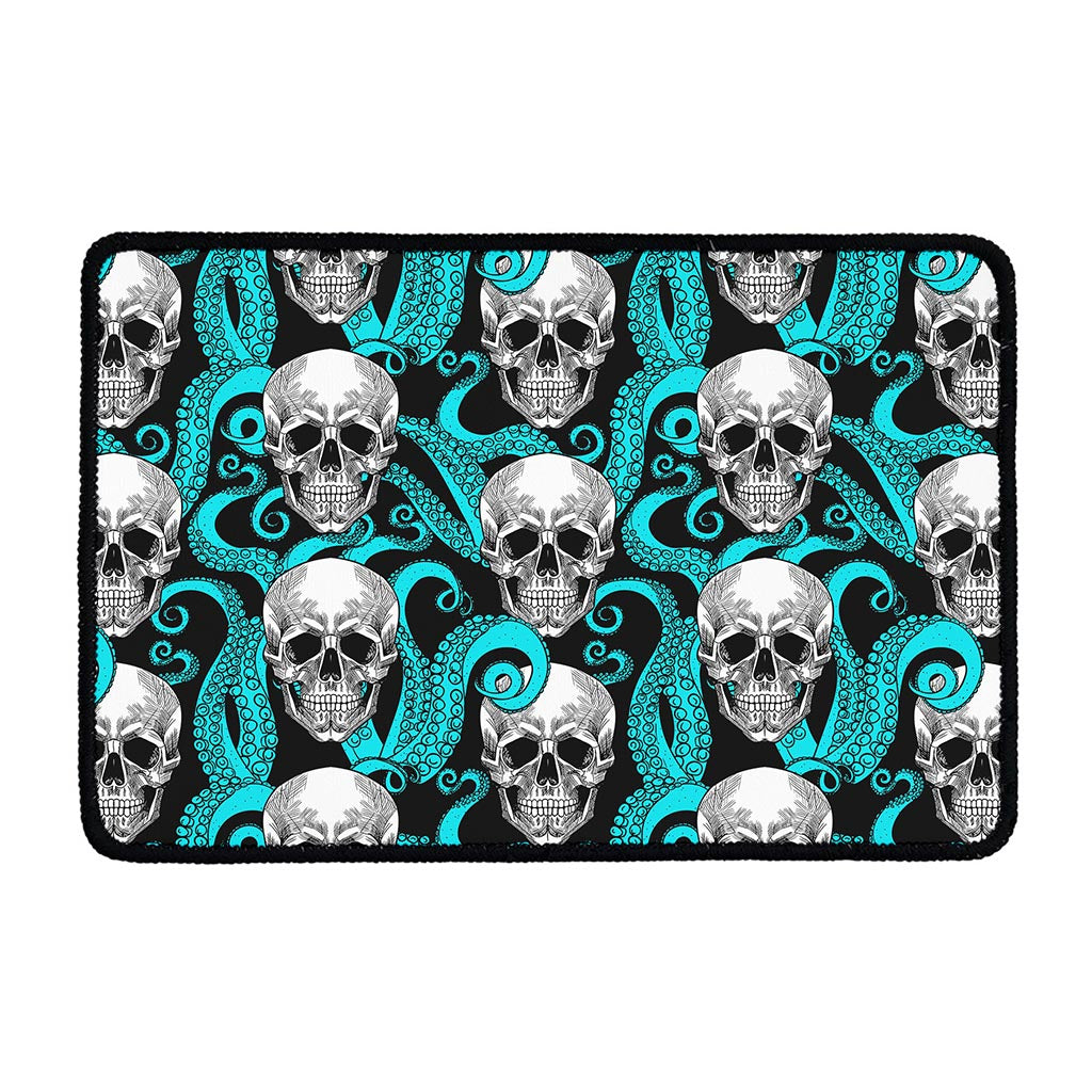 Octopus Tentacles Skull Pattern Print Kitchen Mat