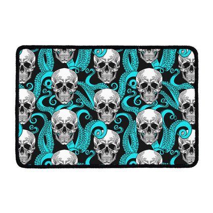 Octopus Tentacles Skull Pattern Print Kitchen Mat