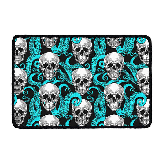 Octopus Tentacles Skull Pattern Print Kitchen Mat