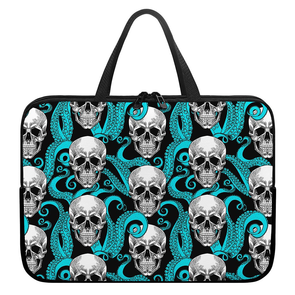Octopus Tentacles Skull Pattern Print Laptop Sleeve With Handle