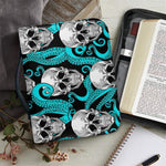 Octopus Tentacles Skull Pattern Print Leather Bible Cover