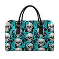 Octopus Tentacles Skull Pattern Print Leather Duffel Bag