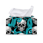Octopus Tentacles Skull Pattern Print Leather Tissue Box Cover