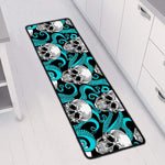 Octopus Tentacles Skull Pattern Print Long Kitchen Mat