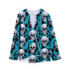 Octopus Tentacles Skull Pattern Print Long Sleeve Short Coat