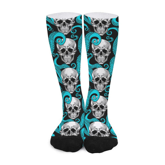 Octopus Tentacles Skull Pattern Print Long Socks