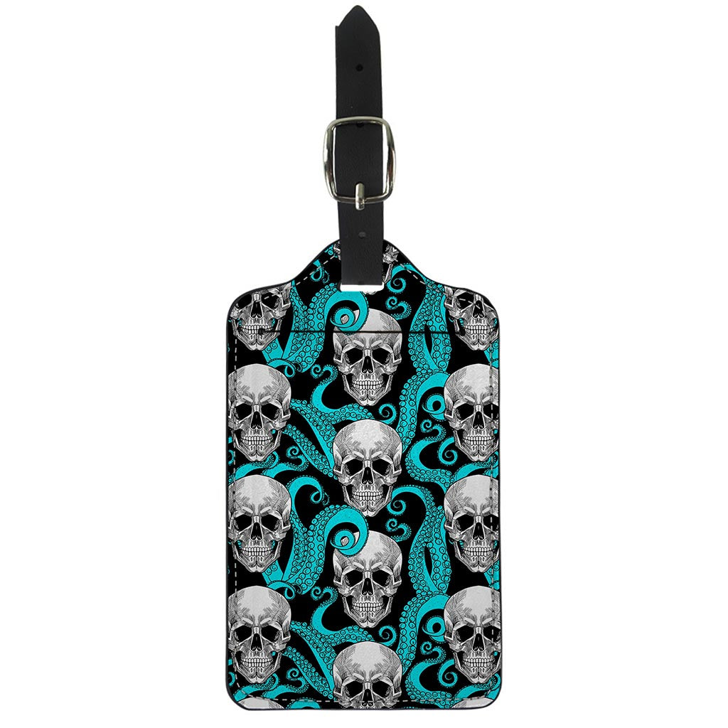 Octopus Tentacles Skull Pattern Print Luggage Tag