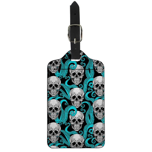 Octopus Tentacles Skull Pattern Print Luggage Tag
