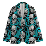 Octopus Tentacles Skull Pattern Print Men's Blazer