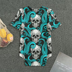 Octopus Tentacles Skull Pattern Print Men's Bodysuit