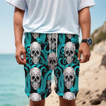 Octopus Tentacles Skull Pattern Print Men's Cargo Shorts
