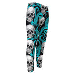 Octopus Tentacles Skull Pattern Print Men's Compression Pants