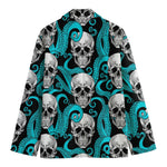 Octopus Tentacles Skull Pattern Print Men's Cotton Blazer