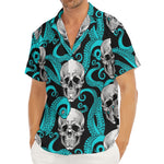 Octopus Tentacles Skull Pattern Print Men's Deep V-Neck Shirt