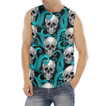 Octopus Tentacles Skull Pattern Print Men's Fitness Tank Top