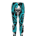 Octopus Tentacles Skull Pattern Print Men's leggings