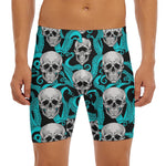 Octopus Tentacles Skull Pattern Print Men's Long Boxer Briefs