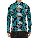Octopus Tentacles Skull Pattern Print Men's Long Sleeve Rash Guard