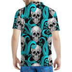 Octopus Tentacles Skull Pattern Print Men's Polo Shirt