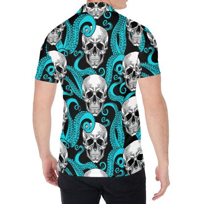 Octopus Tentacles Skull Pattern Print Men's Shirt