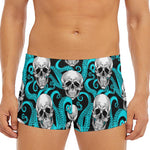 Octopus Tentacles Skull Pattern Print Men's Short Boxer Briefs