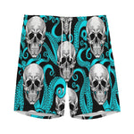 Octopus Tentacles Skull Pattern Print Men's Sports Shorts