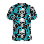 Octopus Tentacles Skull Pattern Print Men's Sports T-Shirt