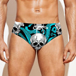 Octopus Tentacles Skull Pattern Print Men's Swim Briefs